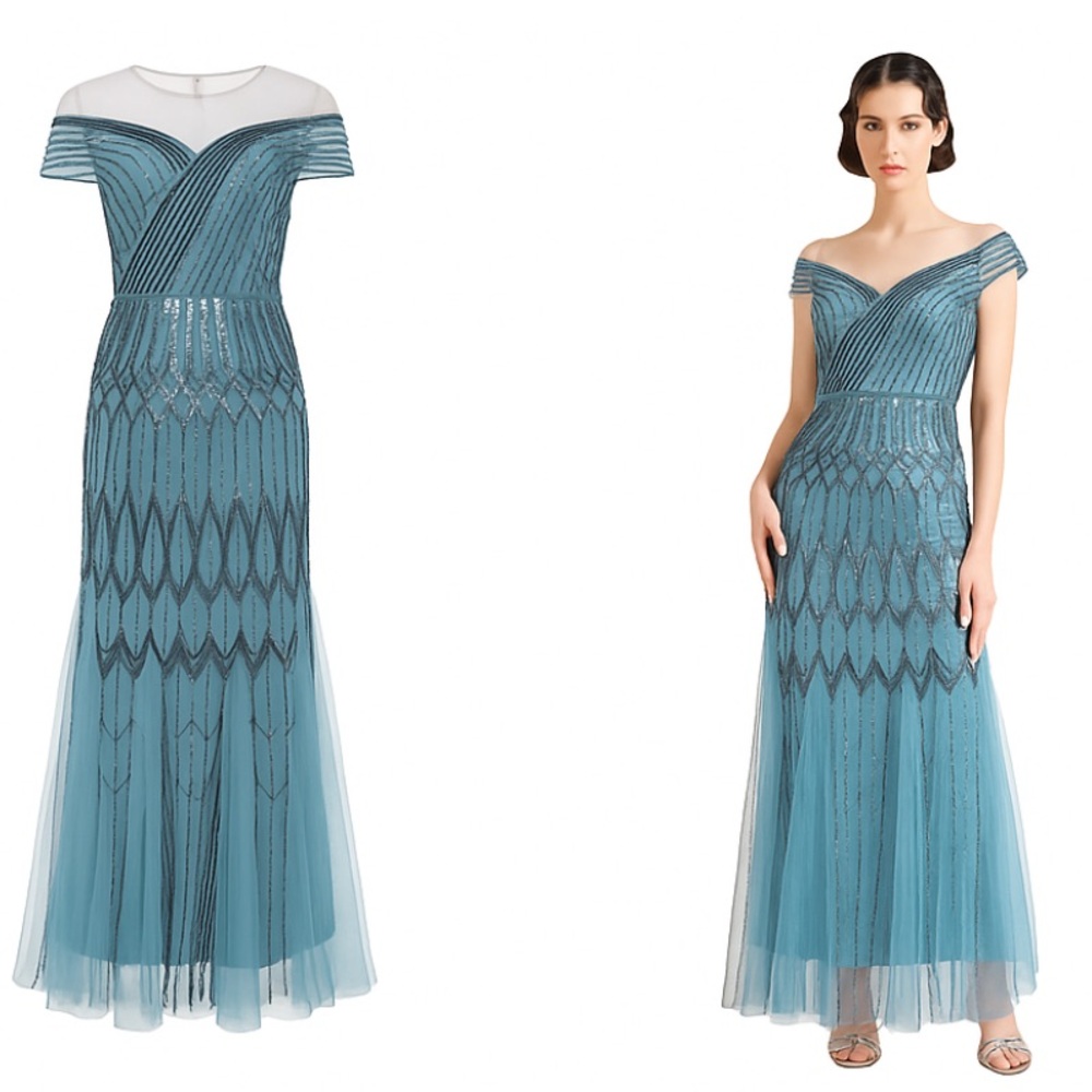 Babeyond Geometric One-Shoulder Mermaid Evening Gown 1920s GATSBY STYLE